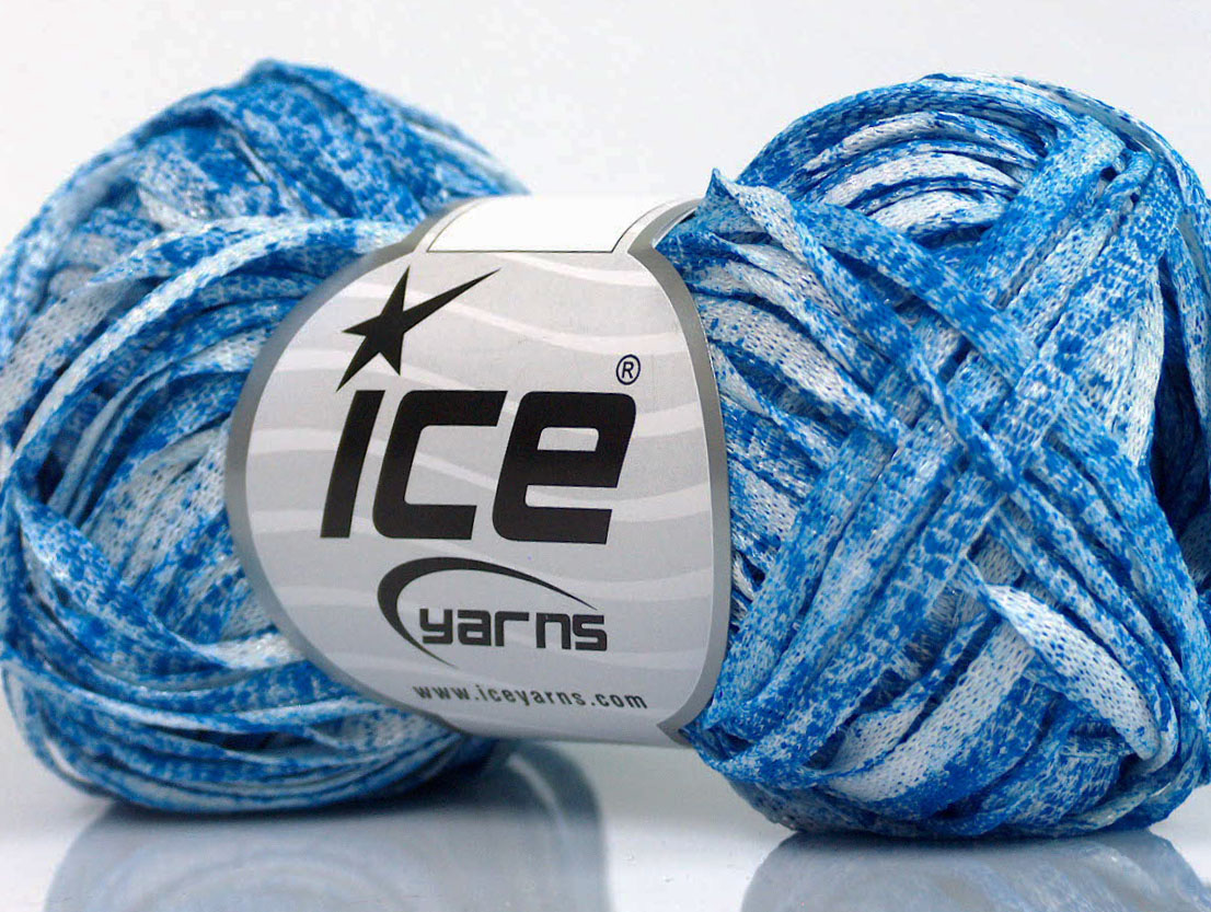 Viscose Shine Bulky Blue, White
