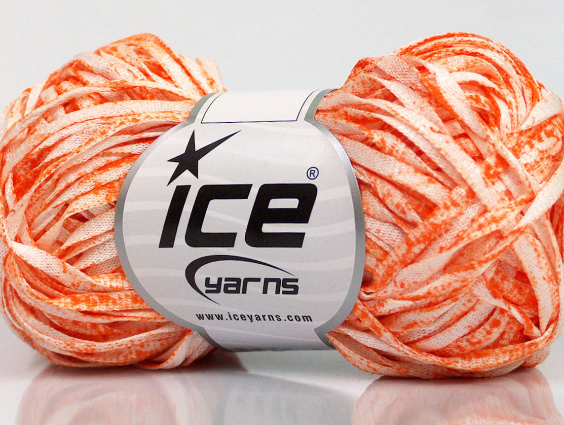 Viscose Shine Bulky Orange, White