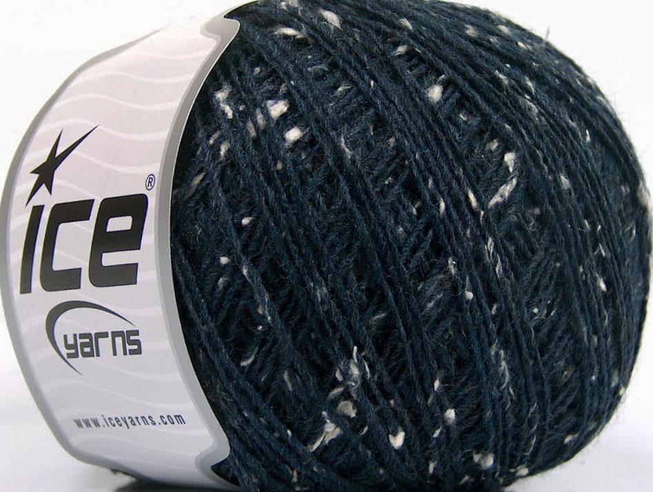 Pop Wool Tweed Dark Jeans Blue, White