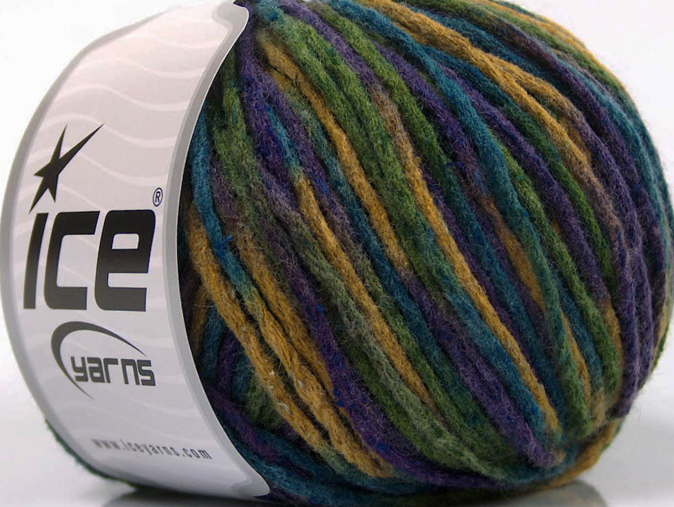 Wool Worsted Color Purple, Blue, Green Shades