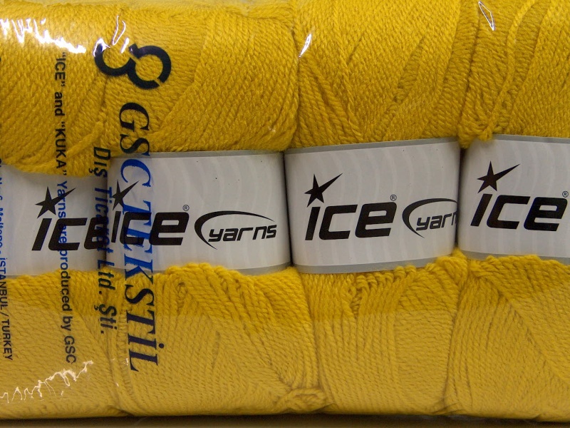 Lot of 4 x 100gr Skeins ICE GONCA Hand Knitting Yarn Gold - photo 4