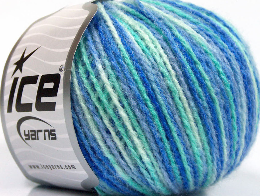 Sale Self-Striping Blue Shades, White, Mint Green