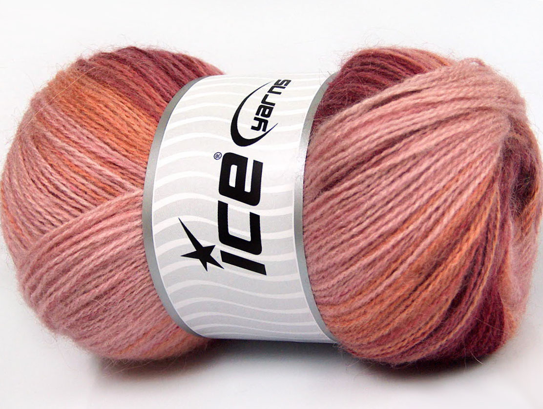 Angora Active Burgundy, Cafe Latte, Light Pink