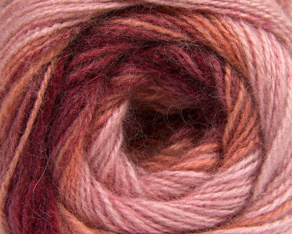 Angora Active Burgundy, Cafe Latte, Light Pink