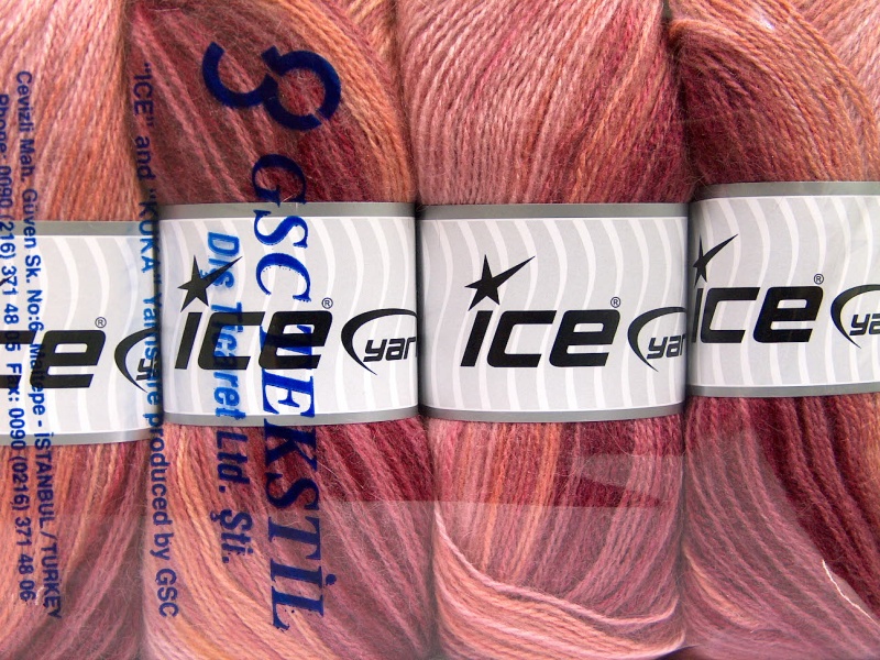 Angora Active Burgundy, Cafe Latte, Light Pink