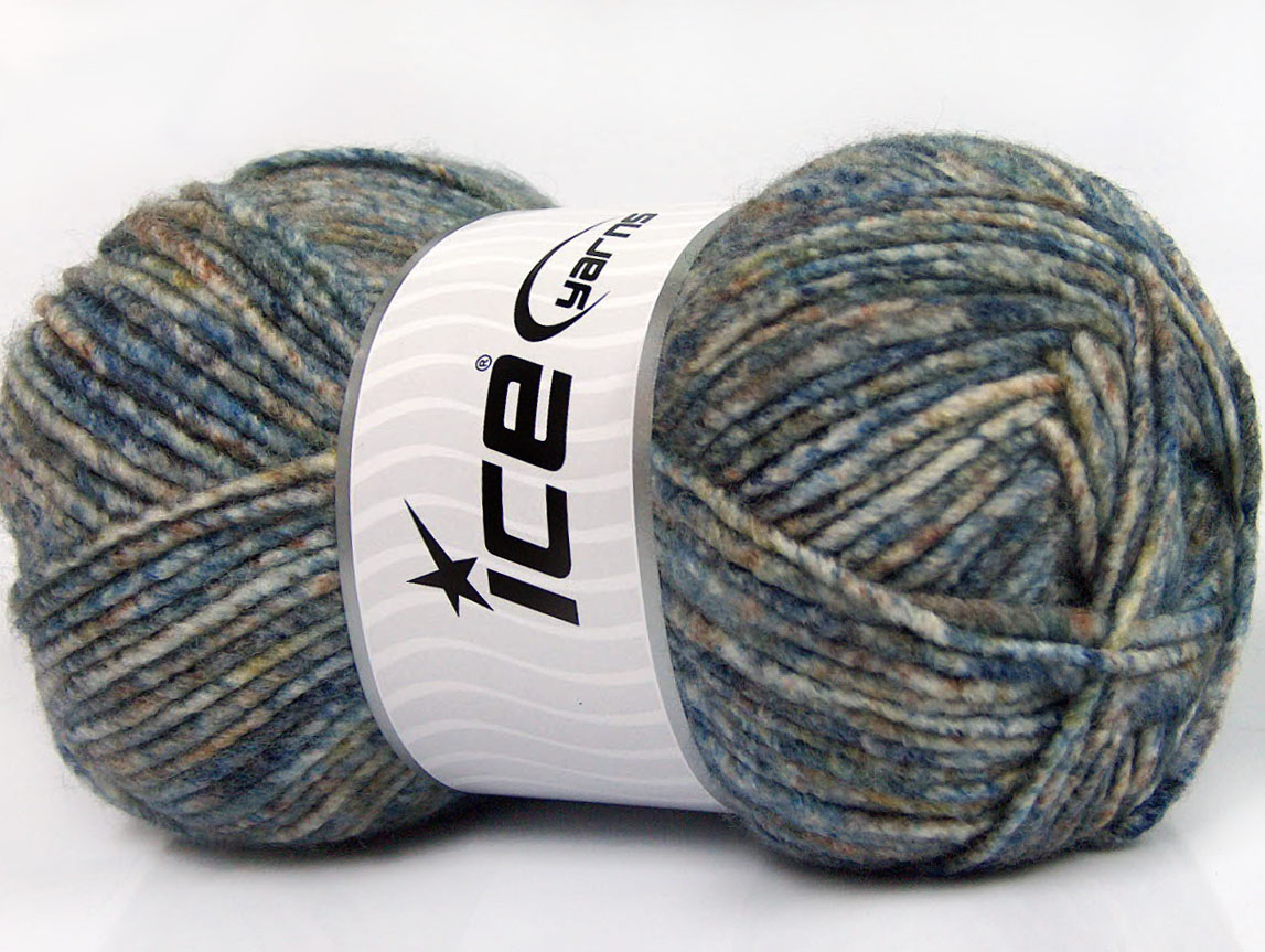 Wool Melange Beyaz Deve Tüyü Mavi Tonları
