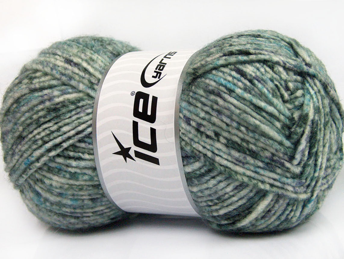 Wool Melange Beyaz Turkuaz Gri Tonları
