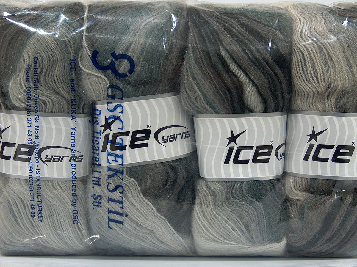 Lot of 4 x 100gr Skeins Ice Yarns ANGORA ACTIVE (25% Angora) Yarn Grey Shades - photo 4