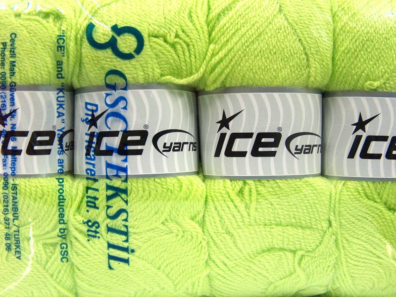 Lot of 4 x 100gr Skeins Ice Yarns GONCA Hand Knitting Yarn Light Green - photo 4