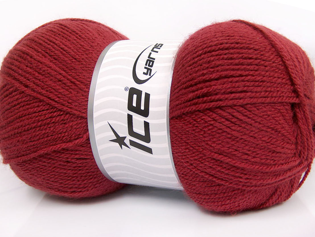Lot of 4 x 100gr Skeins Ice Yarns GONCA Hand Knitting Yarn Burgundy