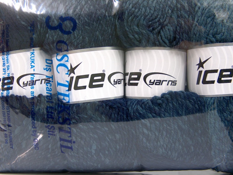 Lot of 4 x 100gr Skeins Ice Yarns FANTASIA (25% Wool) Yarn Jeans Blue Purple - photo 4