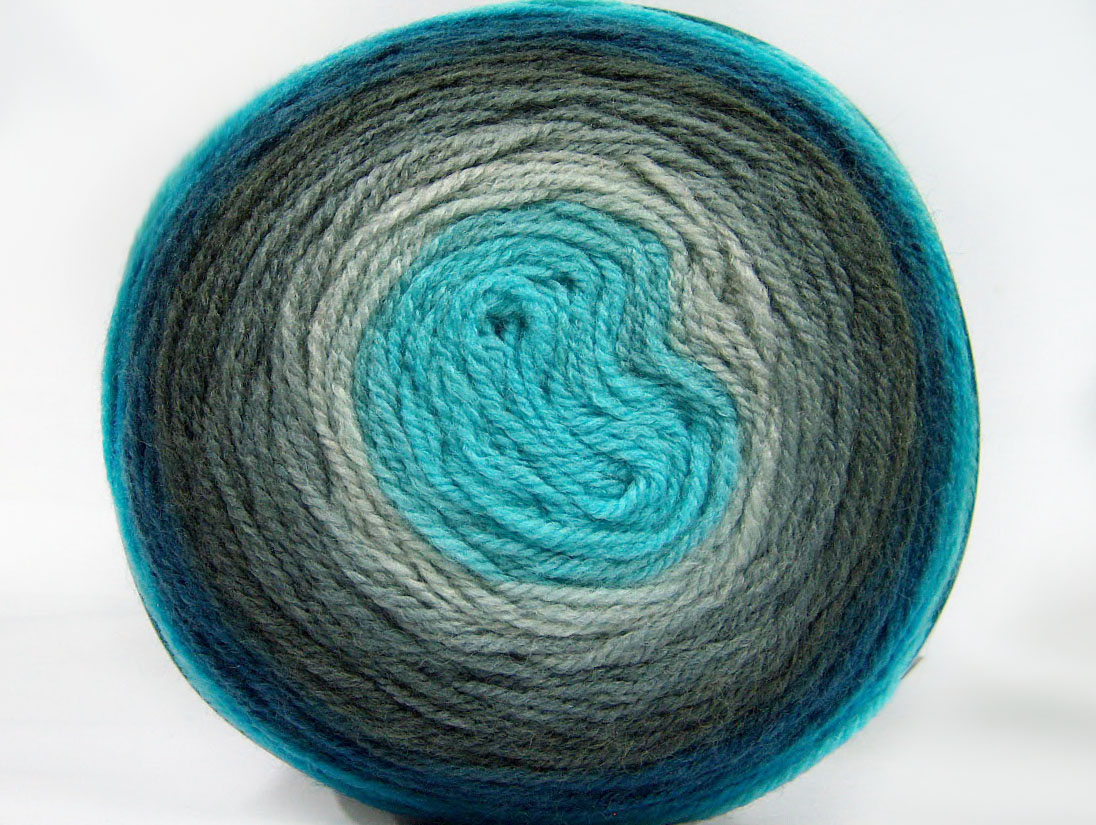 Cakes Wool DK Grey Shades, Turquoise Shades