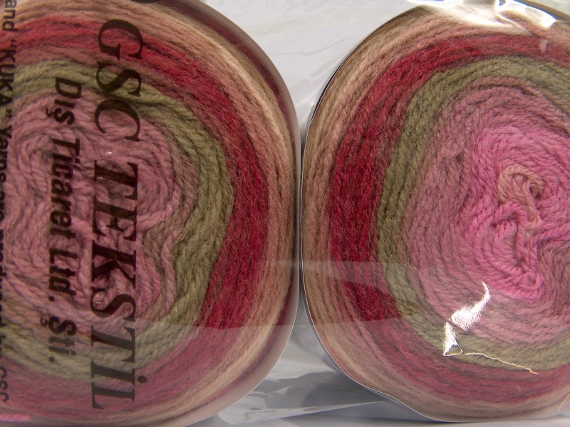 Cakes Wool DK Pink Shades, Red, Yellow, Rose Pink