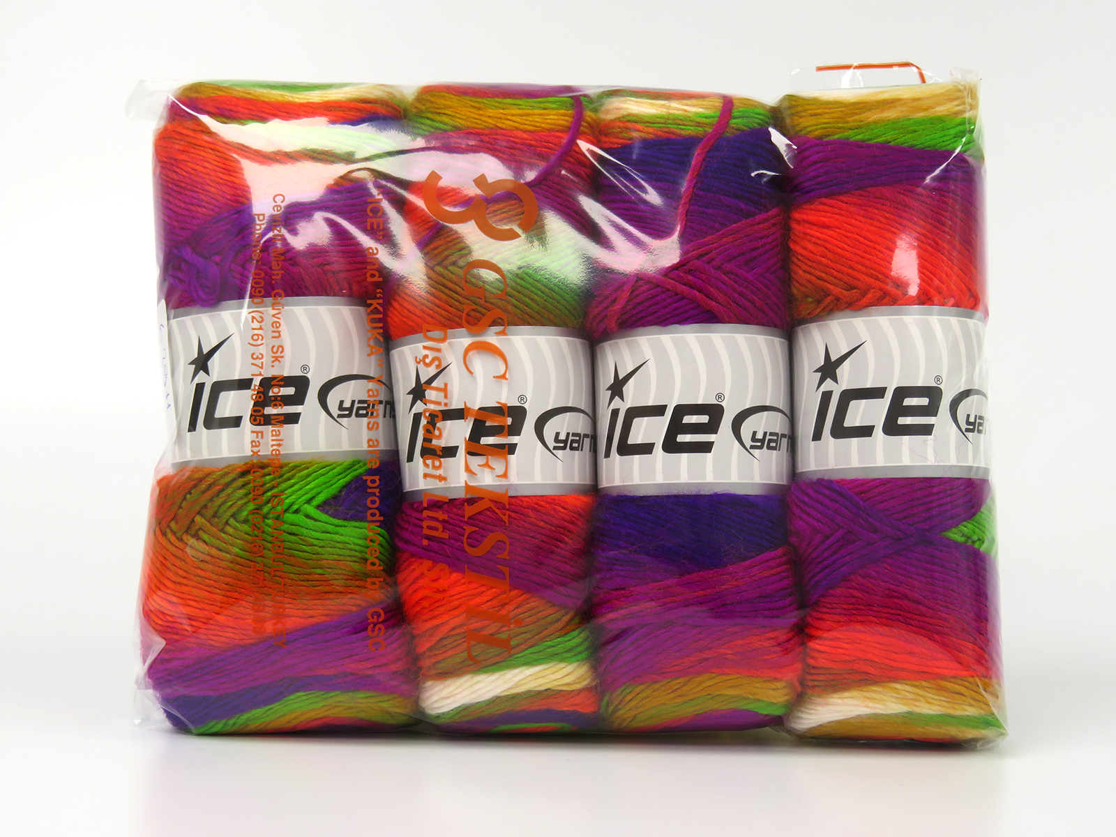 Rainbow Gold, Green, Neon Orange, Purple, Blue