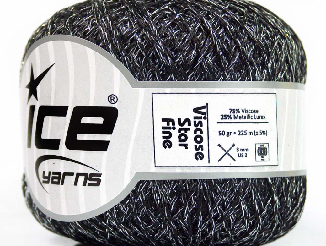 Viscose Star Fine Black,Silver