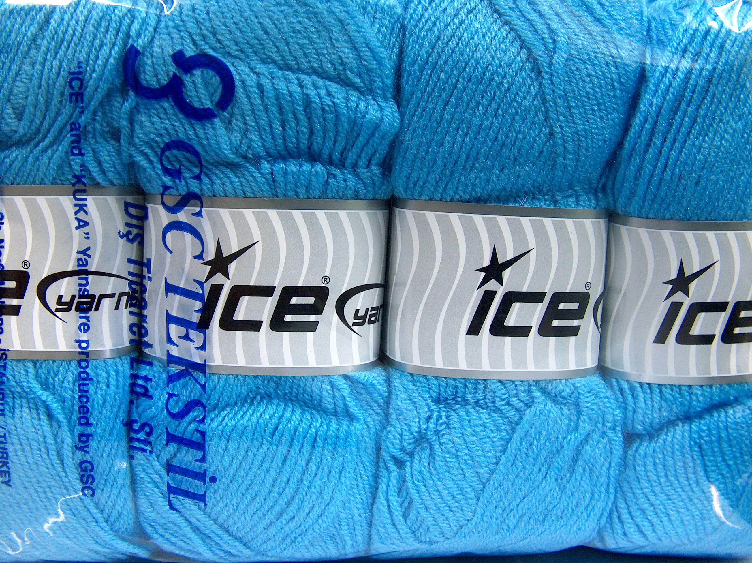 Lot of 4 x 100gr Skeins Ice Yarns FAVOURITE WOOL (50% Wool) Yarn Turquoise - photo 4