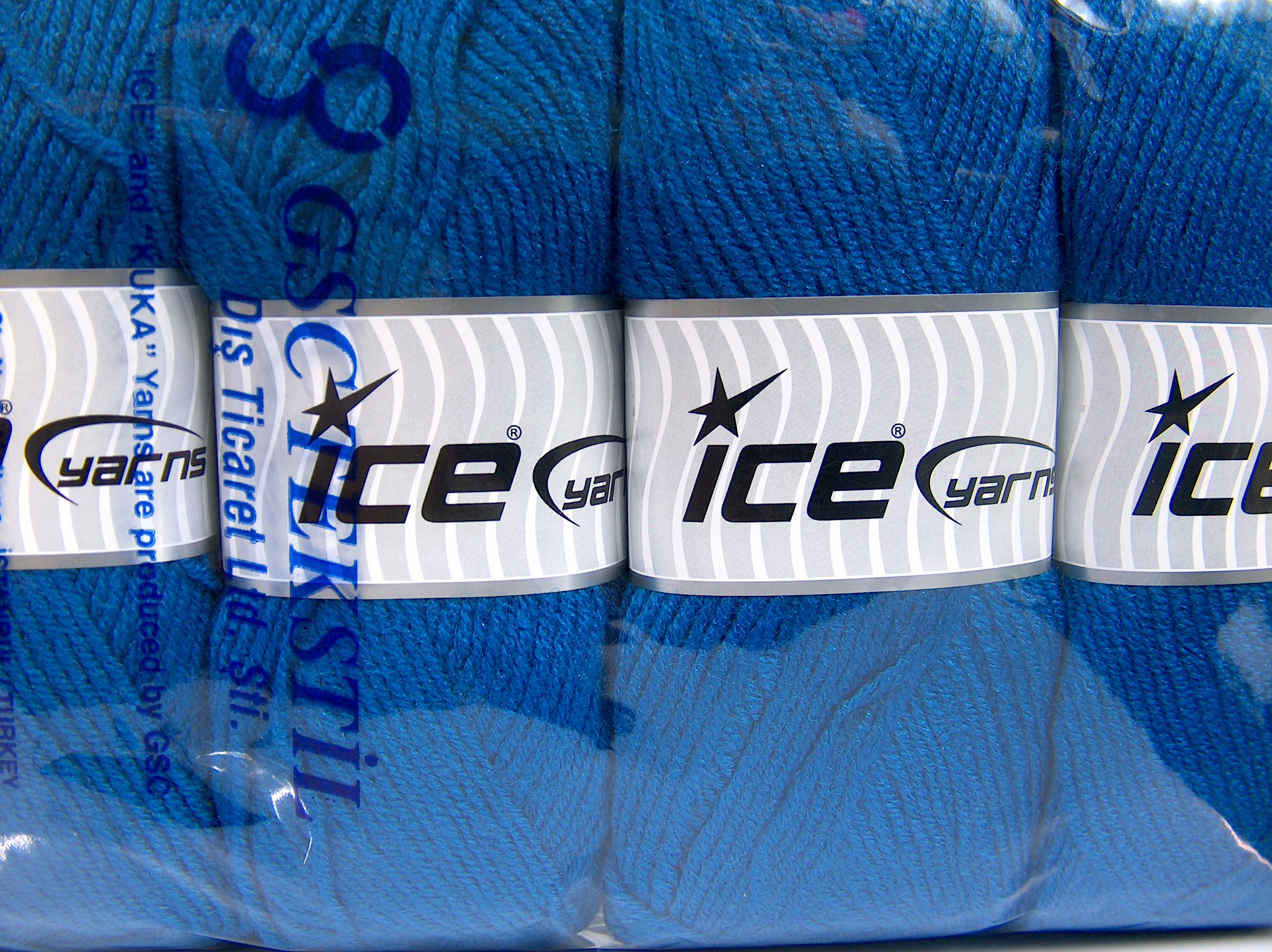 Lot of 4 x 100gr Skeins Ice Yarns FAVOURITE WOOL (50% Wool) Yarn Dark Blue - photo 4