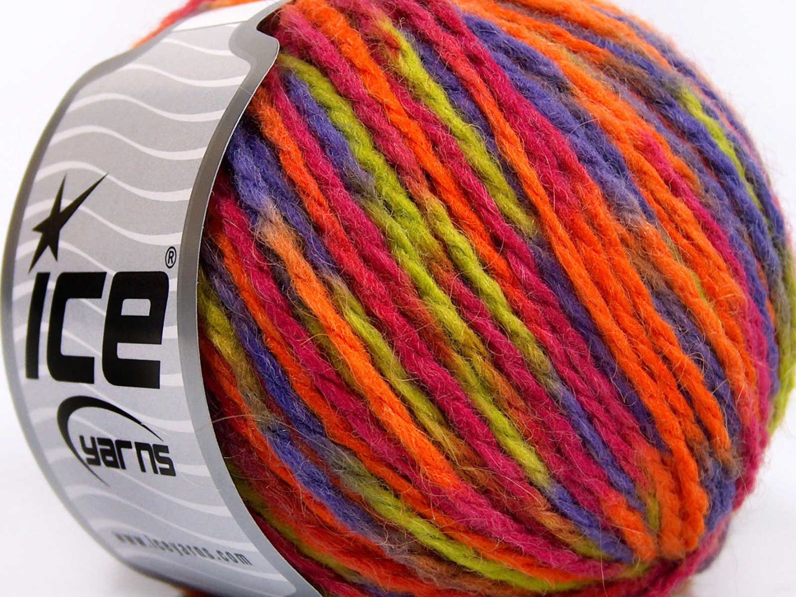 Wool Worsted Color Turuncu Leylak Açık Yeşil Fuşya