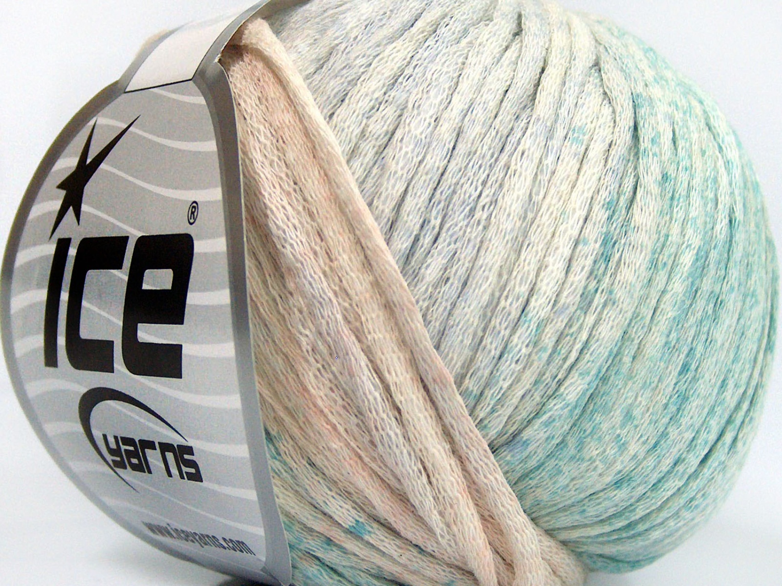 Tube Cotton Worsted Turquoise, Light Blue, Gold, Cream, Light Lilac