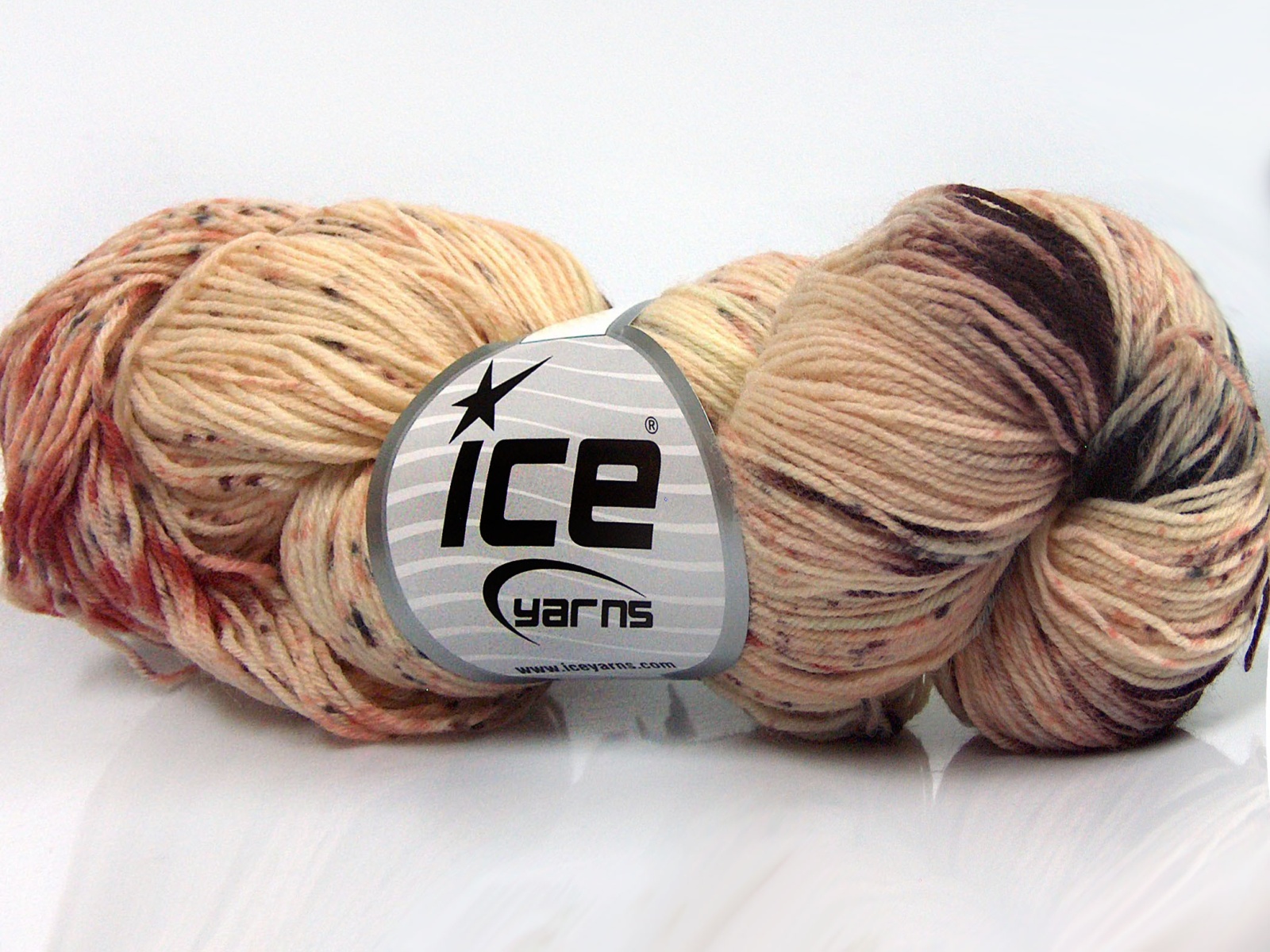 Hand Dyed Sock Yarn Pink, Cream, Maroon, Brown