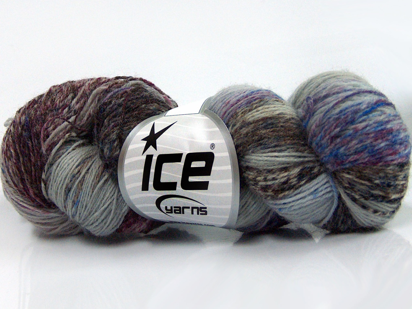 Hand Dyed Sock Yarn Maroon, Blue Shades, Camel Shades