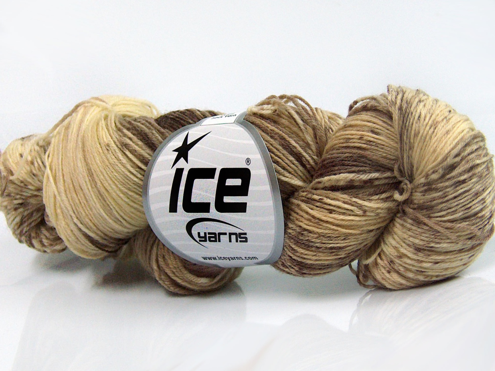 Hand Dyed Sock Yarn Brown Shades, Cream