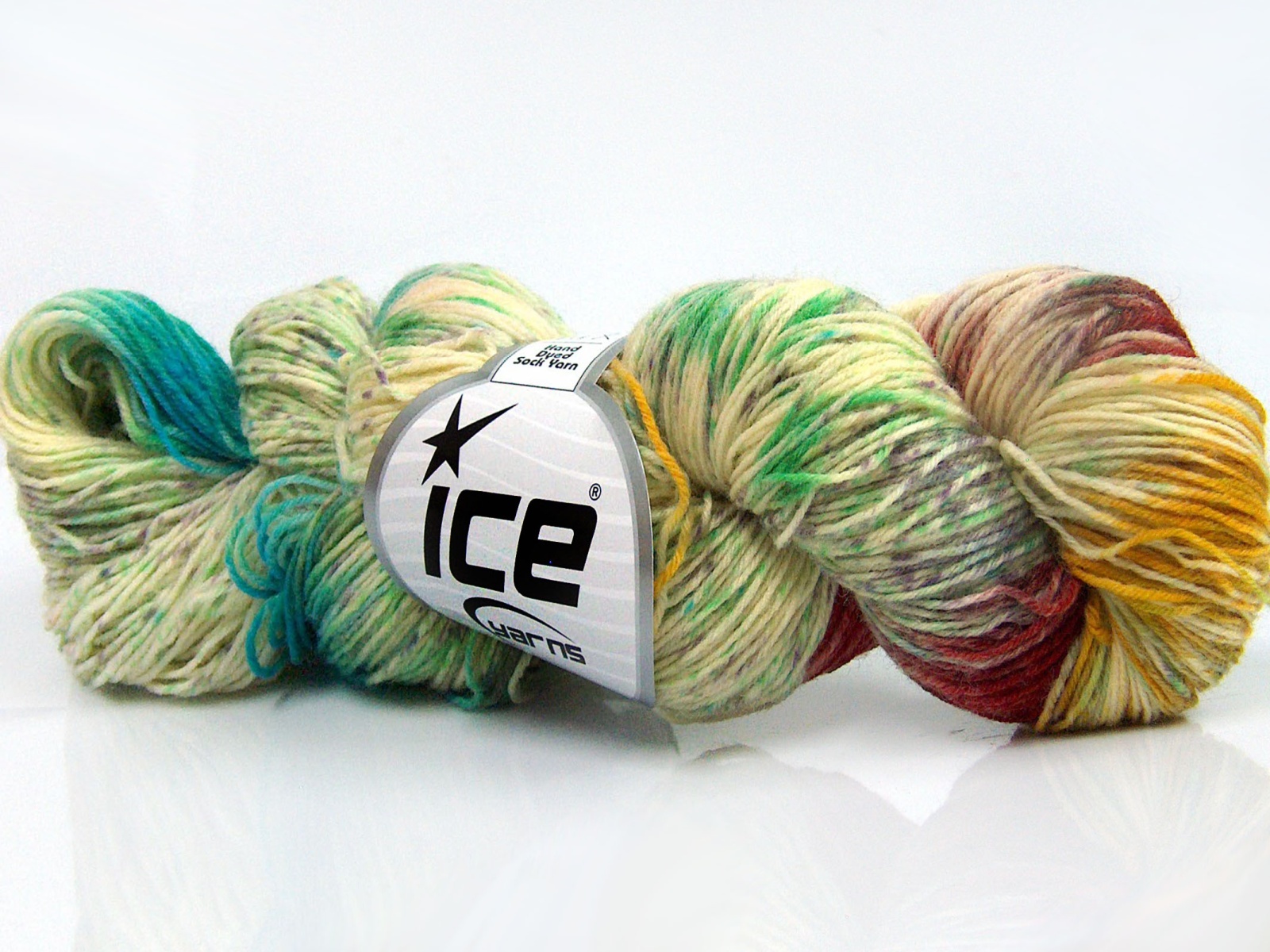 Hand Dyed Sock Yarn Turquoise, Light Green, Purple, Burgundy, Cream