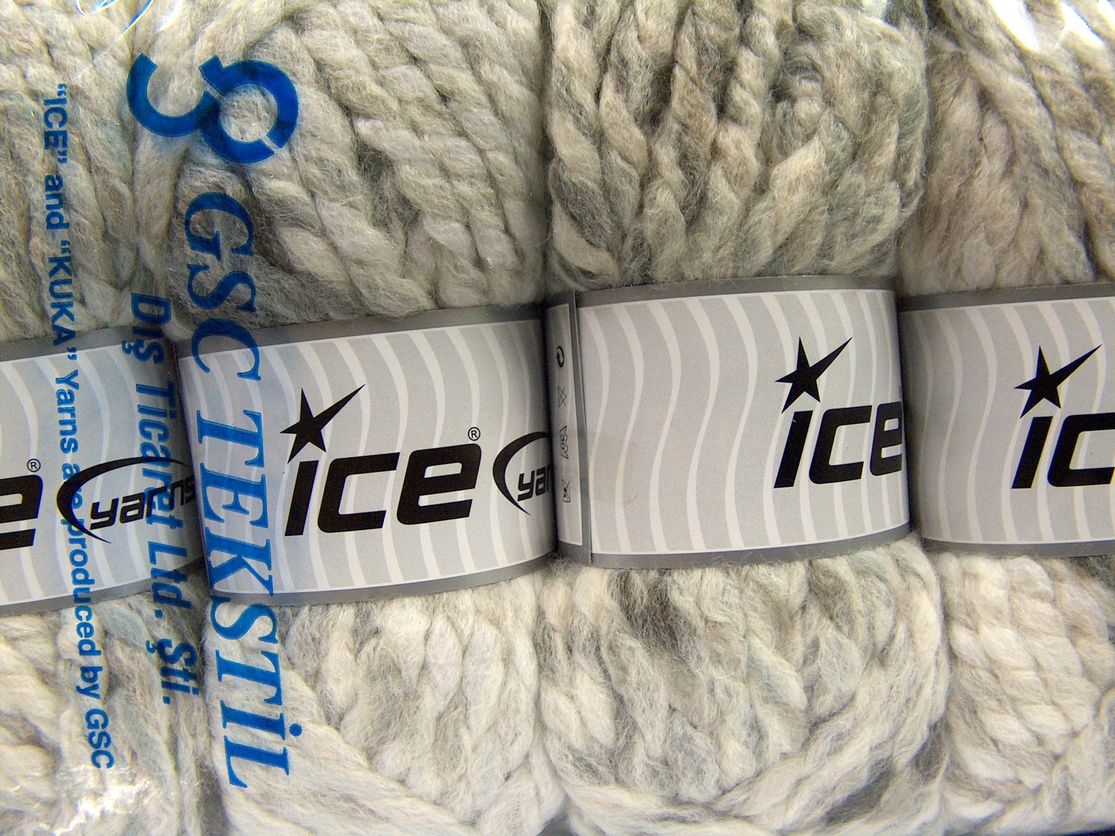 Lot of 4 x 100gr Skeins Ice Yarns ASTORIA (25% Wool) Yarn Grey Shades Cream Camel - photo 4