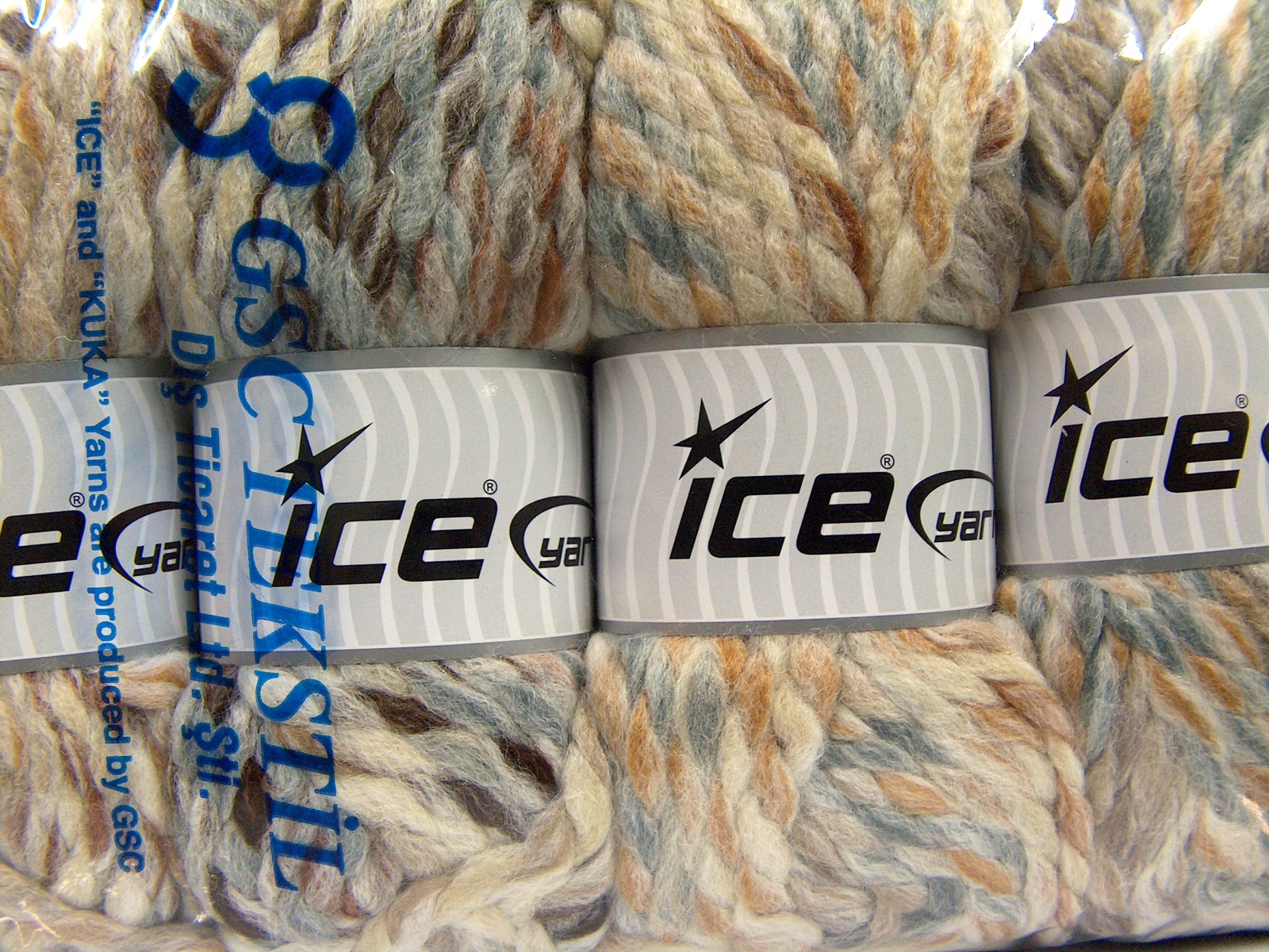 Lot of 4 x 100gr Skeins Ice Yarns ASTORIA (25% Wool) Yarn Cream Shades Brown Shades - photo 4