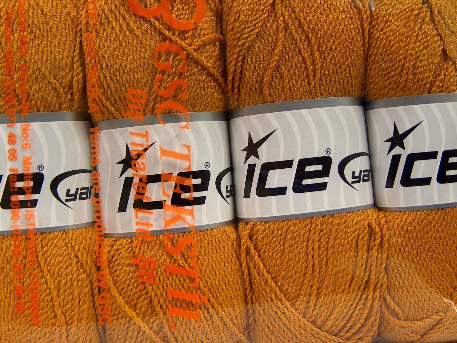 Lot of 4 x 100gr Skeins Ice Yarns WAYUU Hand Knitting Yarn Gold - photo 4