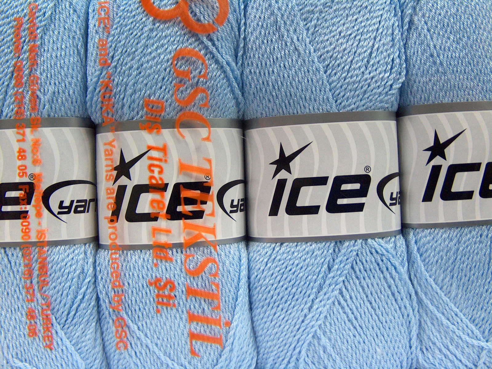 Lot of 4 x 100gr Skeins Ice Yarns WAYUU Hand Knitting Yarn Baby Blue - photo 4