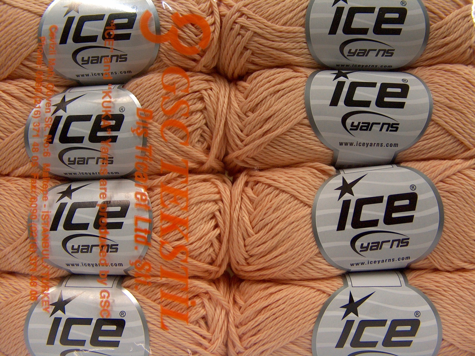 Lot of 8 Skeins Ice Yarns PURE COTTON (100% Cotton) Yarn Light Salmon - photo 4