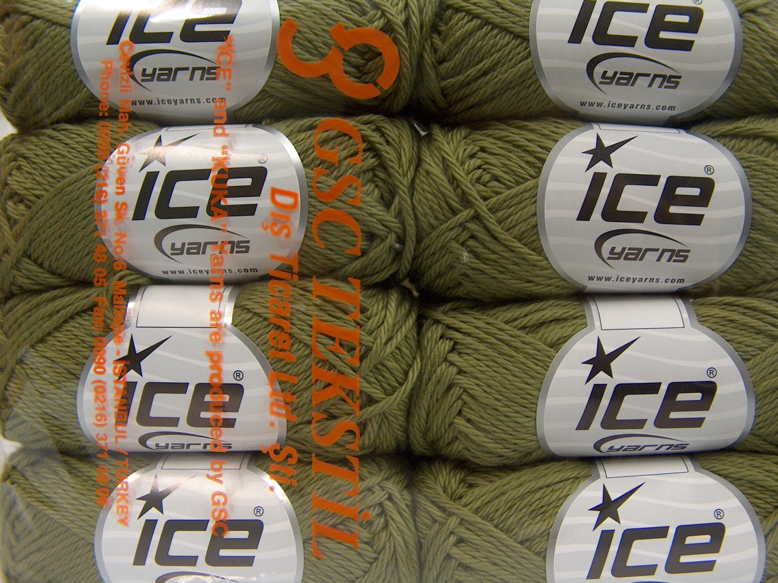 Lot of 8 Skeins Ice Yarns PURE COTTON (100% Cotton) Hand Knitting Yarn Khaki - photo 4