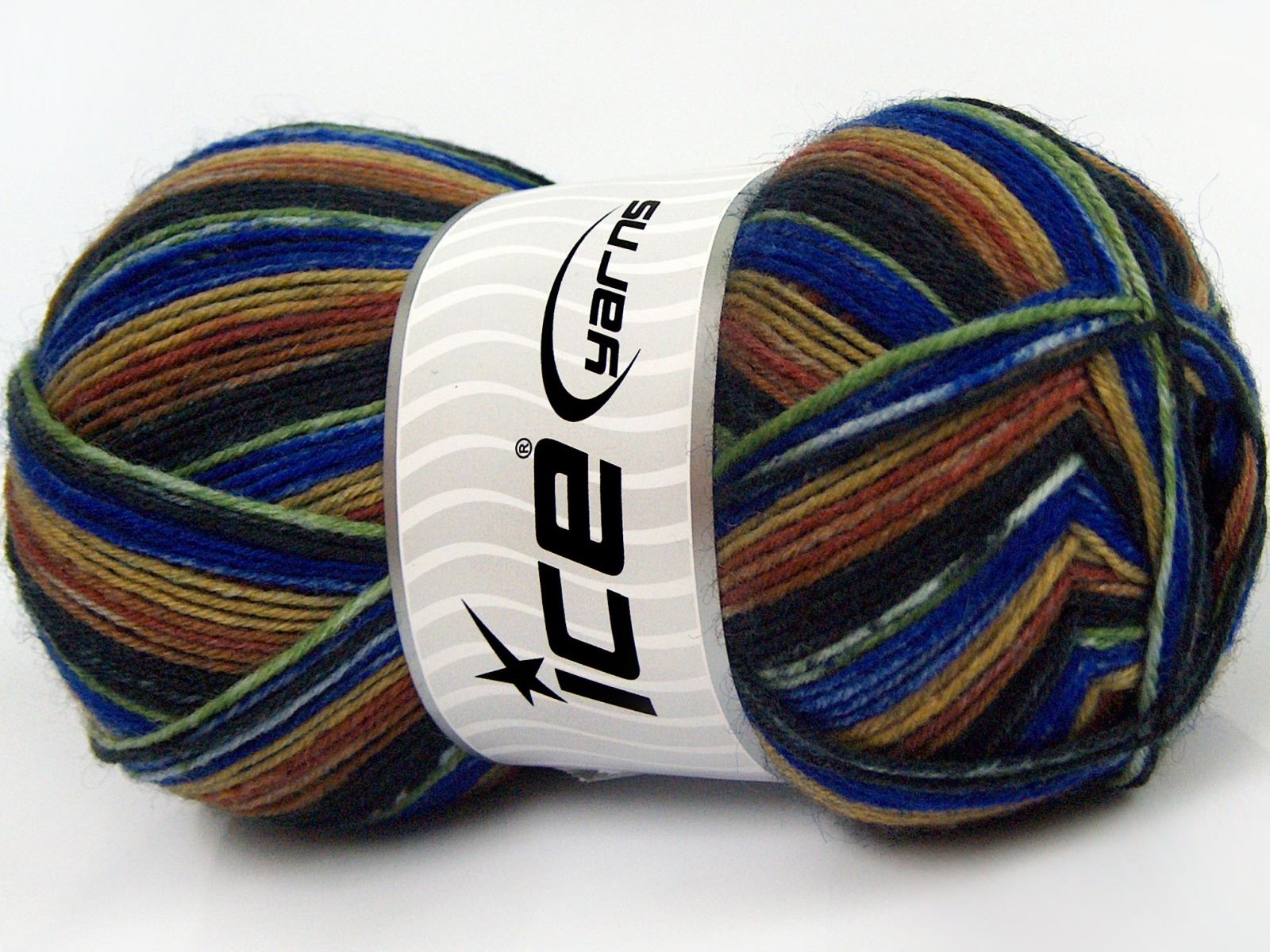 Lot of 4 x 100gr Skeins Ice Yarns SMART SOCK (75% Superwash Wool) Yarn Brown Shades Blue Green Black - photo 3