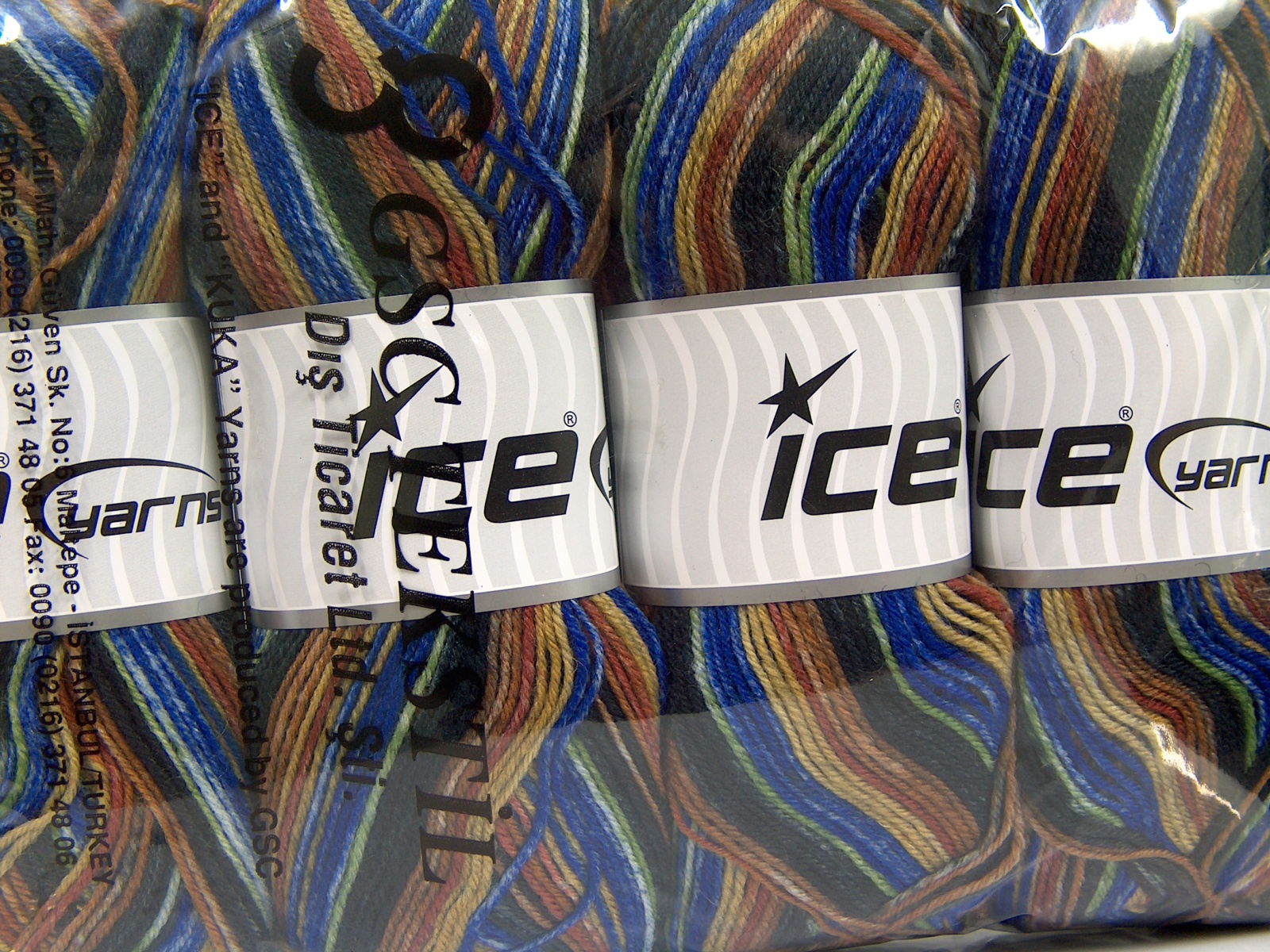 Lot of 4 x 100gr Skeins Ice Yarns SMART SOCK (75% Superwash Wool) Yarn Brown Shades Blue Green Black - photo 5