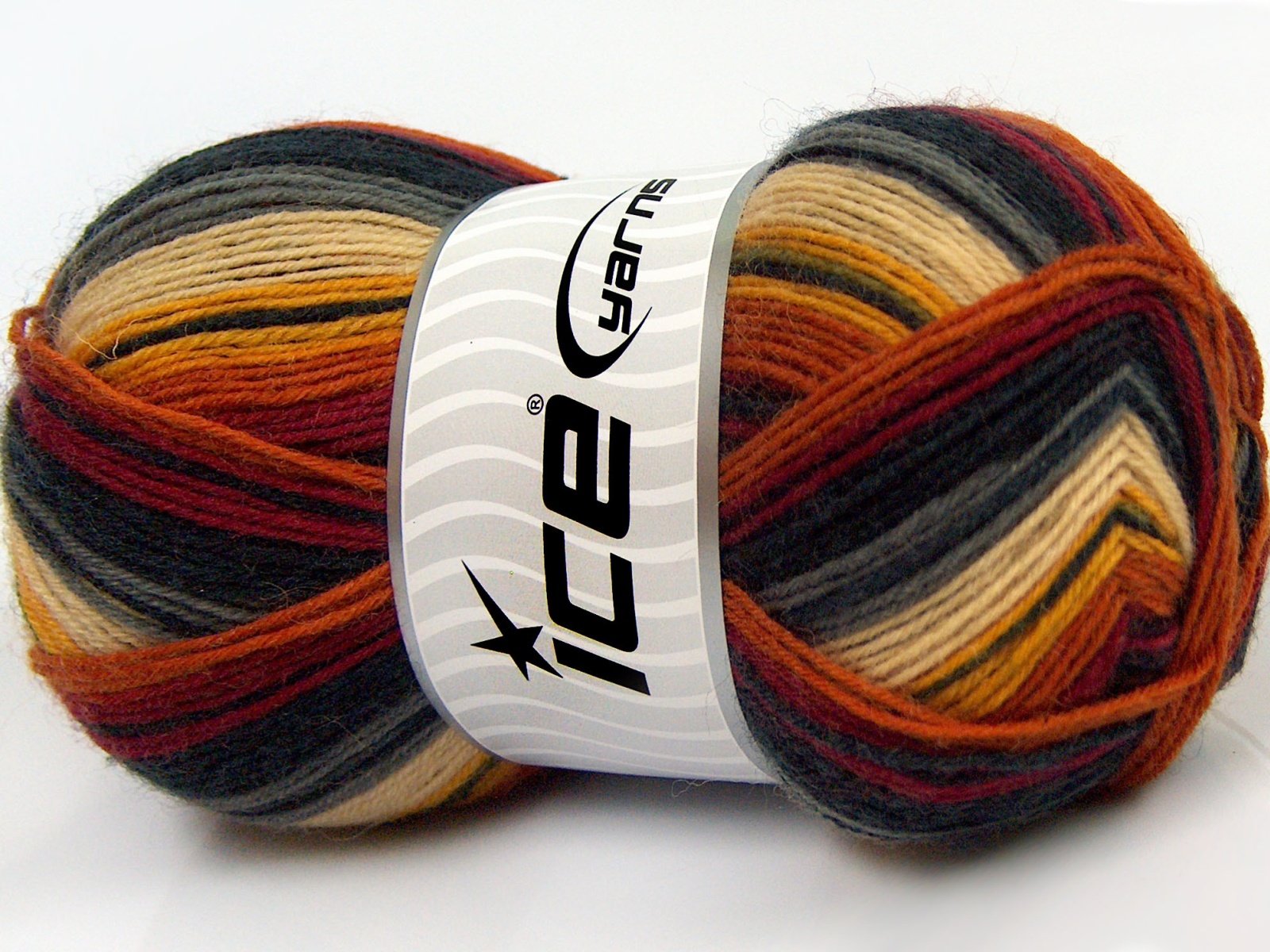 Lot of 4 x 100gr Skeins Ice Yarns SMART SOCK (75% Superwash Wool) Yarn Grey Shades Gold Shades Burgundy Beige - photo 3