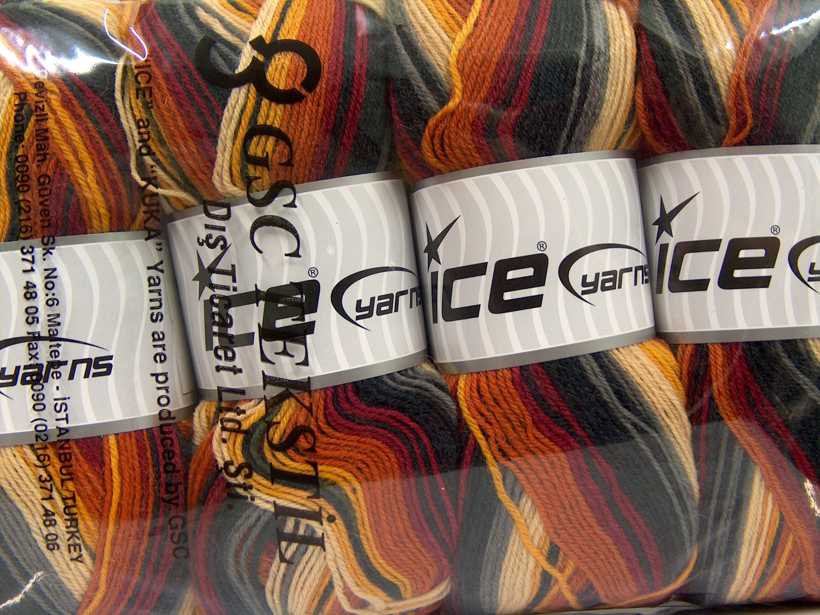 Lot of 4 x 100gr Skeins Ice Yarns SMART SOCK (75% Superwash Wool) Yarn Grey Shades Gold Shades Burgundy Beige - photo 5