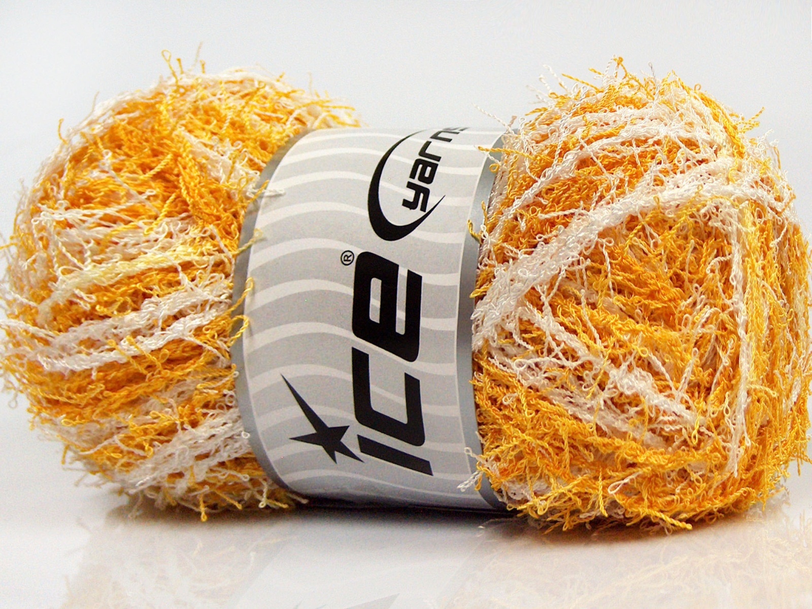 Lot of 4 x 100gr Skeins Ice Yarns SCRUBBER TWIST Hand Knitting Yarn Gold White - photo 2