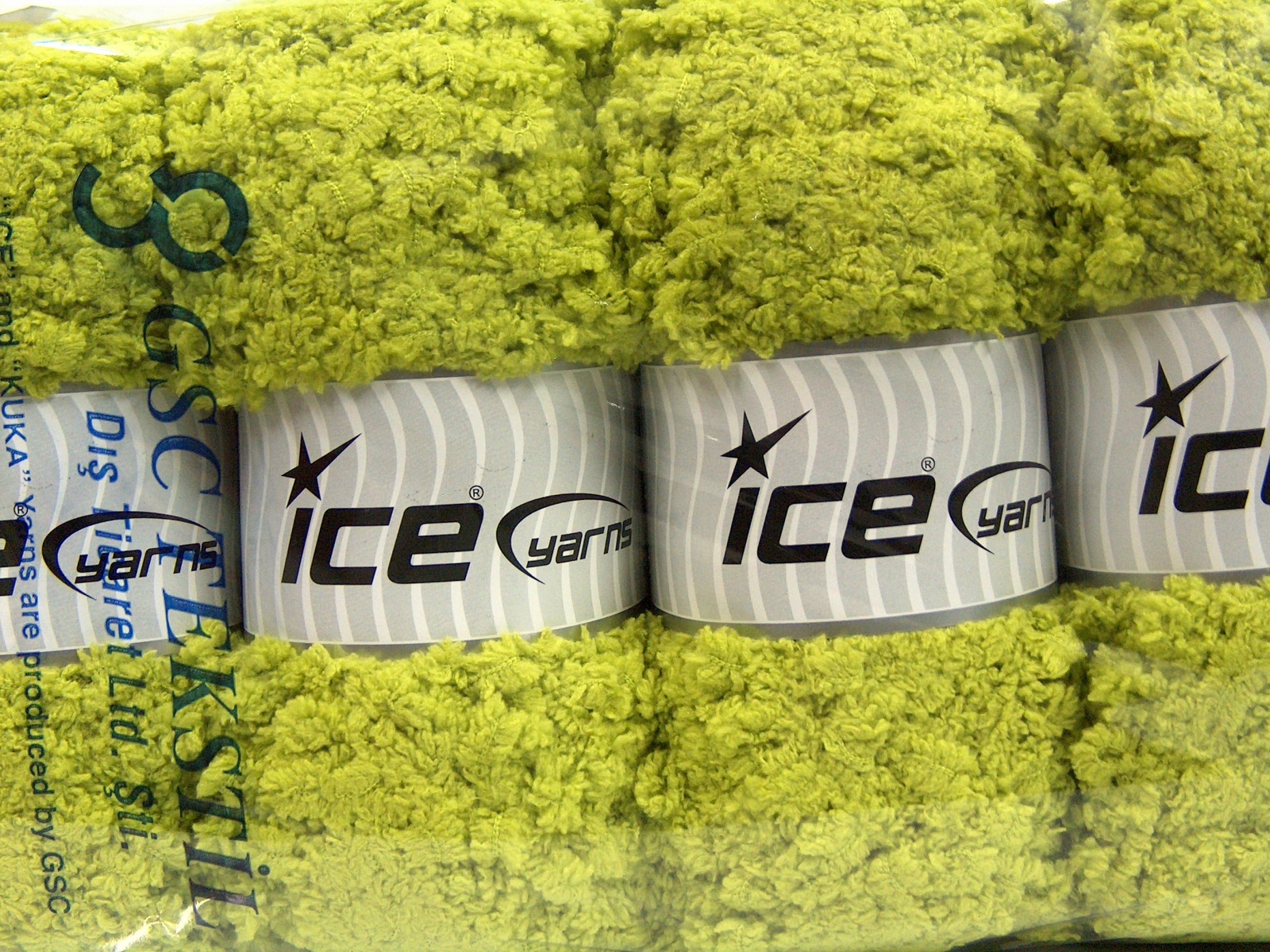 Lot of 4 x 100gr Skeins Ice Yarns PUFFY POPCORN (100% Microfiber) Yarn Pistachio Green - photo 4