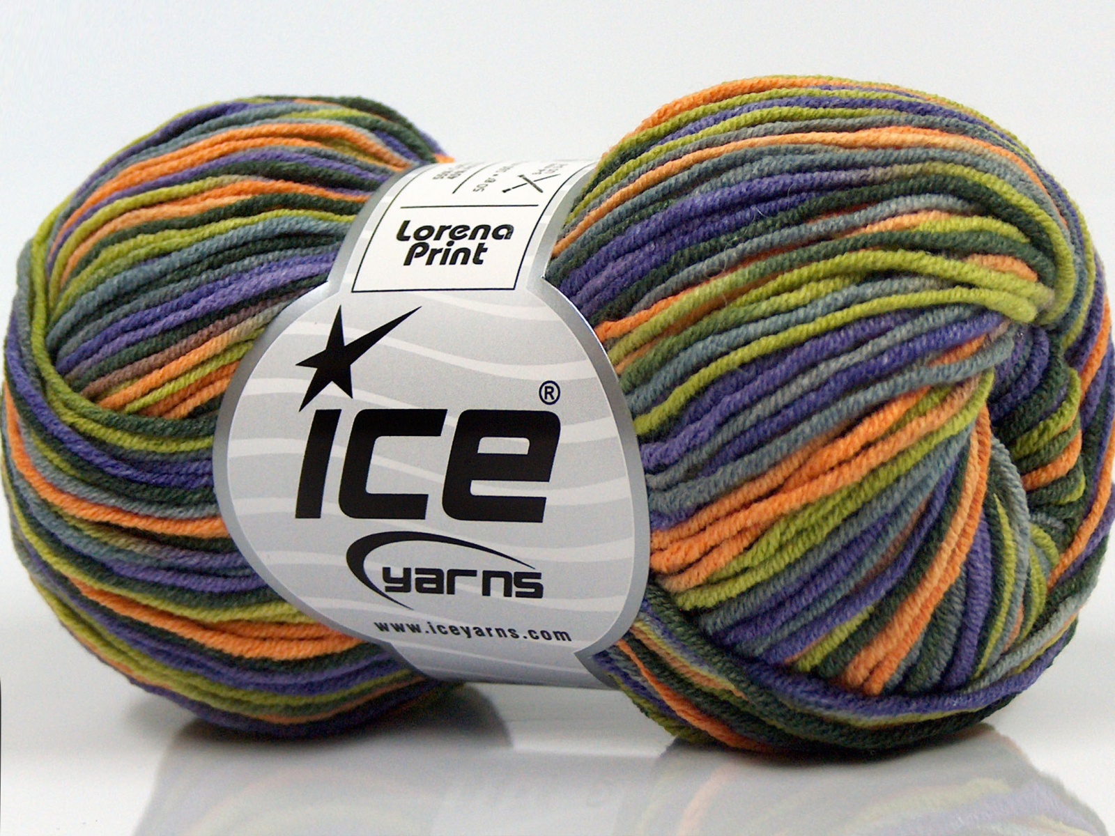 Lorena Print Purple Green Orange Spring Summer Yarns Ice Yarns Online Yarn Store