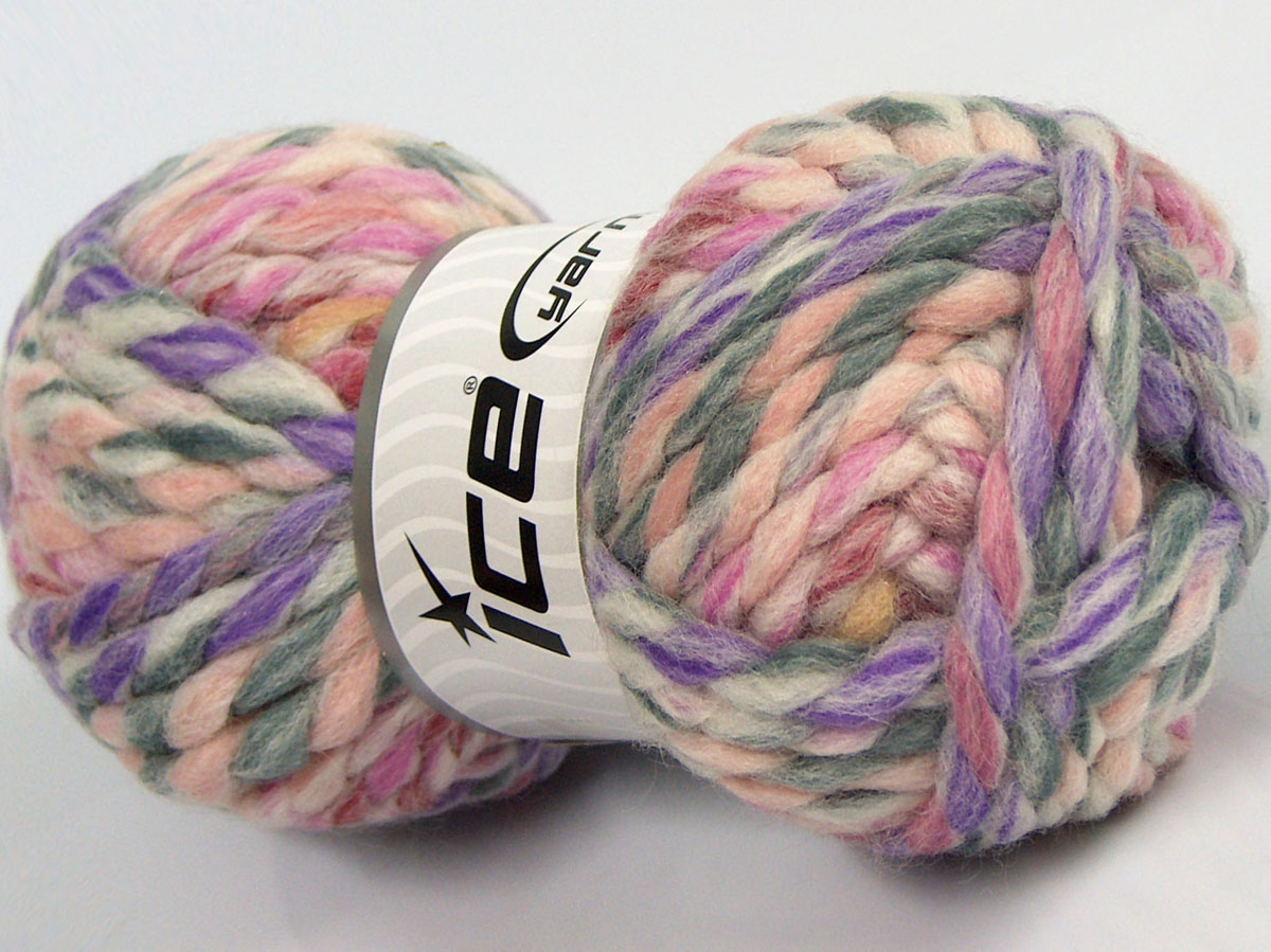 Lot of 4 x 100gr Skeins Ice Yarns ASTORIA (25% Wool) Yarn Lilac Pink Grey Yellow Purple - photo 2