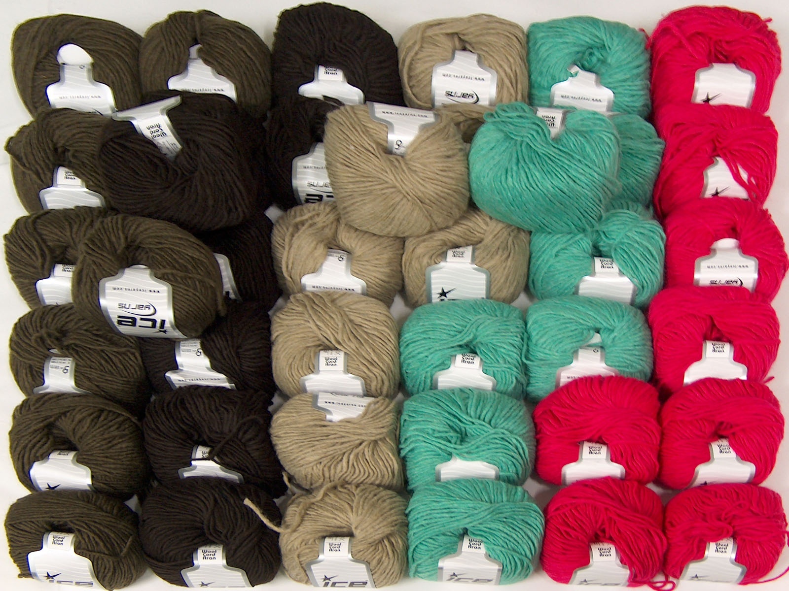 Mixed Lot Wool Cord Aran Yarns