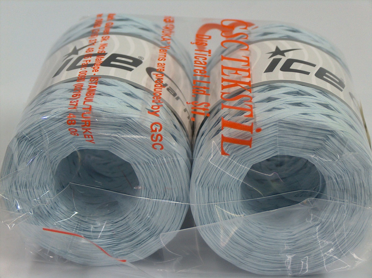 Lot of 2 x 100gr Skeins Ice Yarns RAFFIA (100% Viscose) Yarn Baby Blue - photo 4
