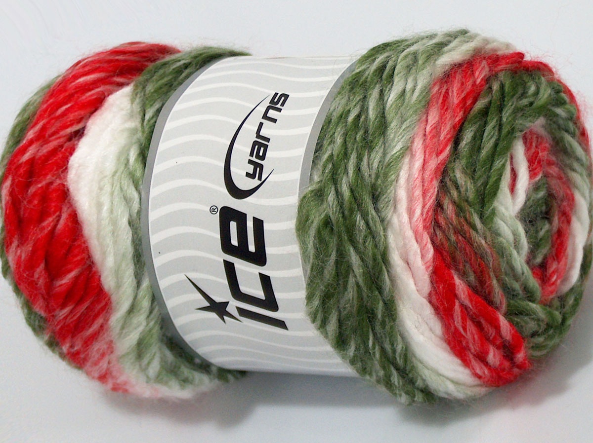 Sale Cakes Yarn Beyaz Kırmızı Yeşil