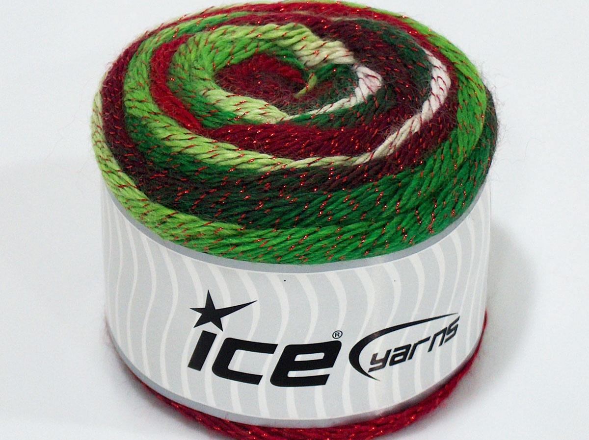 Sale Cakes Yarn Beyaz Kırmızı Yeşil