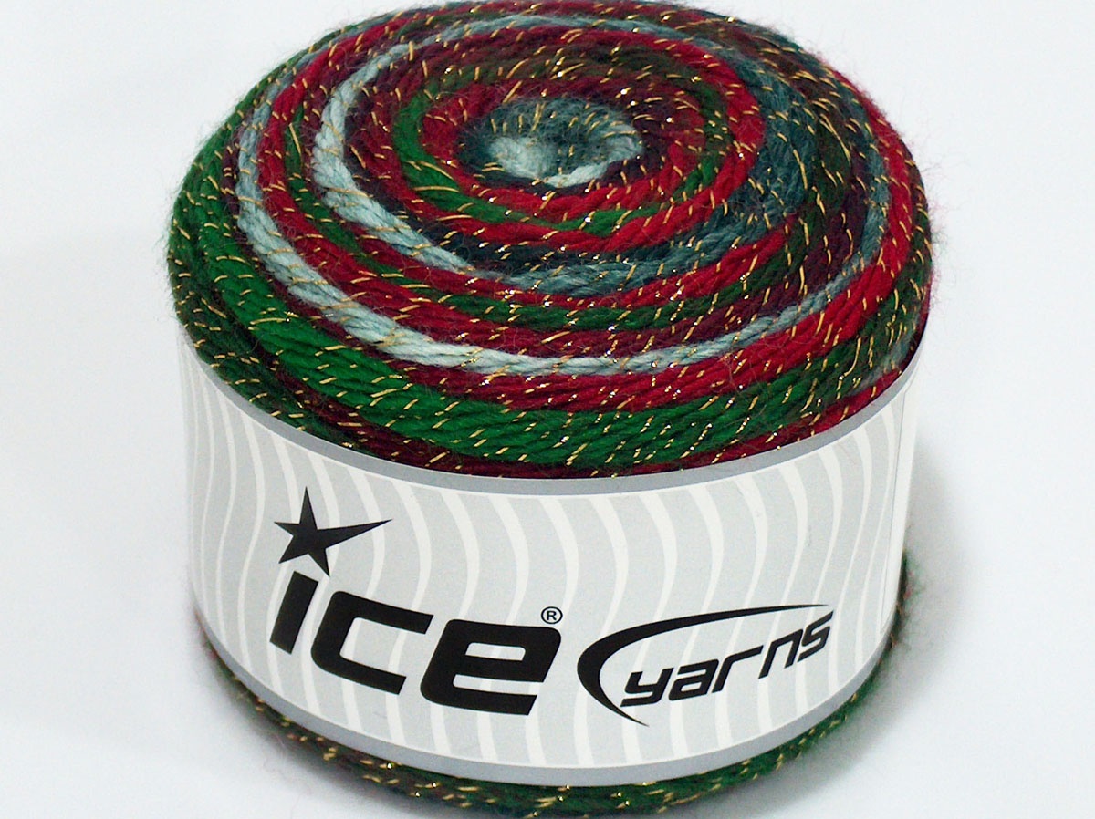 Sale Cakes Yarn Kırmızı Cam Göbeği Yeşil Bordo