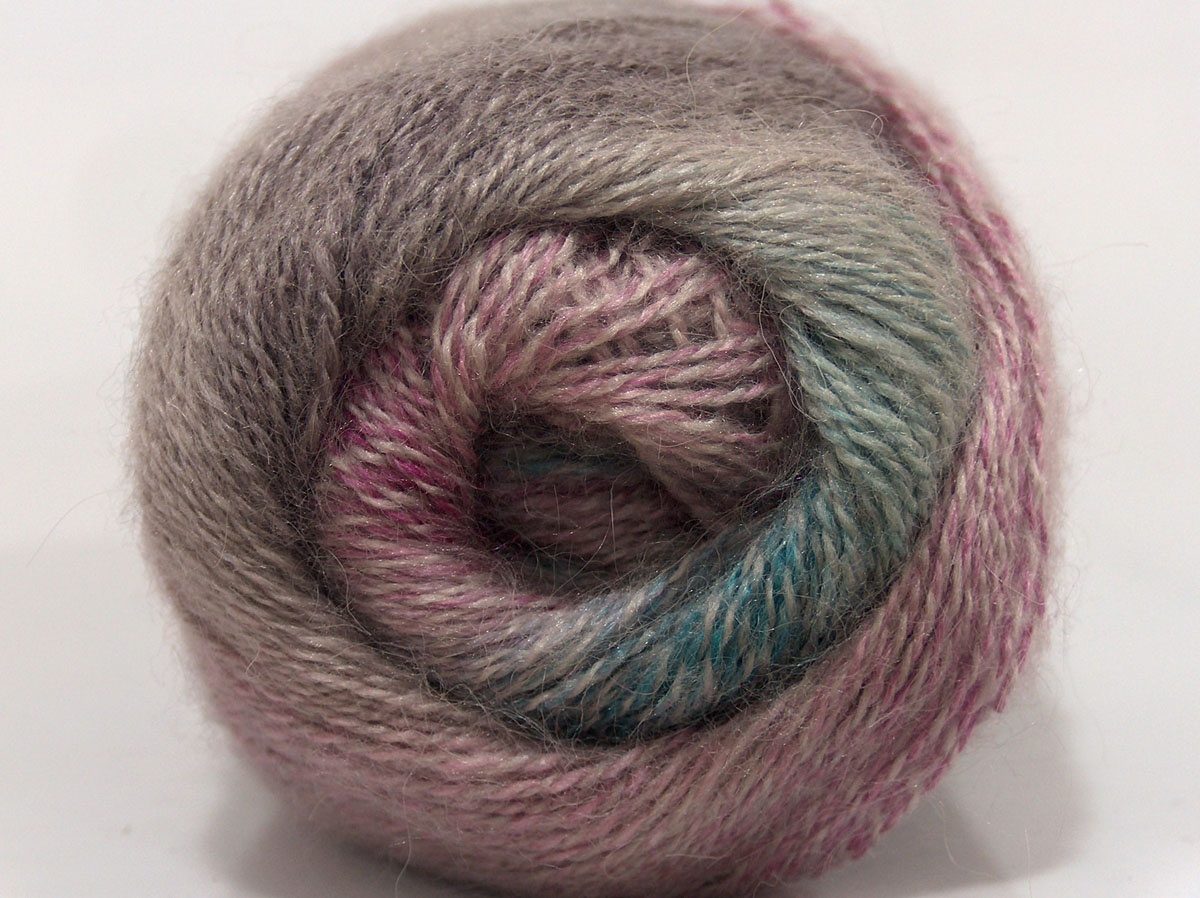 Mohair Pastel Turkuaz Pembe tonları Açık Mürdüm