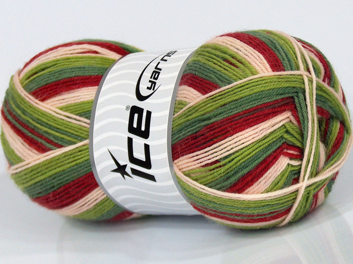 Sale Sock Yarn Kırmızı Açık Pembe Yeşil Tonları