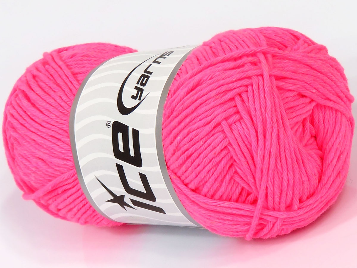 Natural Cotton Worsted Neon Pembe