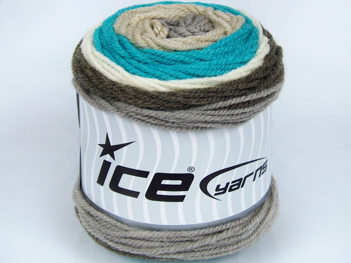 Cakes Wool Turkuaz Açık Kamel Haki Krem Bej